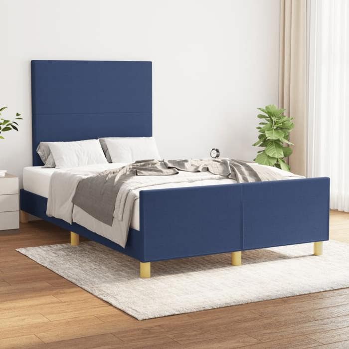 SALE 2025Structure/Cadre de lit - Lit 2 personnes - bleu 120x190 cm tissu 32.9 Kg 5257
