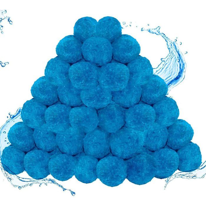 Boules filtrantes pour piscine - PZCC - 700 g - Bleues - Polyester - Réutilisables et lavables