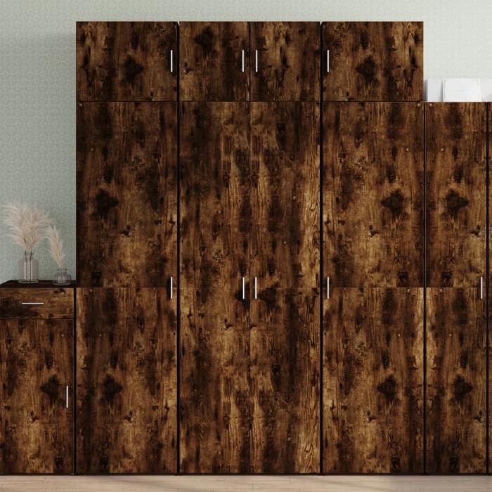 FAF-NEUF* Armoire de rangement - chêne fumé - Vaisselier/Cabinet salon 70x42 5x225cm bois dingénierie JUIN85348396