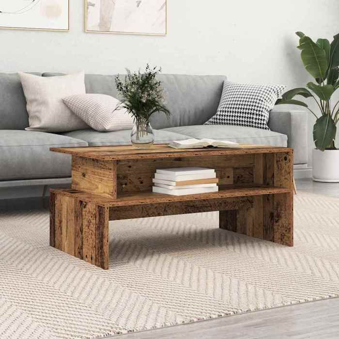 Black Month Table de Canapé BURKE moderne Table basse Vieux bois 90x55x42.5 cm - Bois dingénierie LL3656