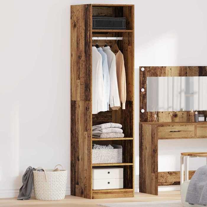 Armoire Bois ancien style contemporain en bois dingénierie pour chambre et dressing