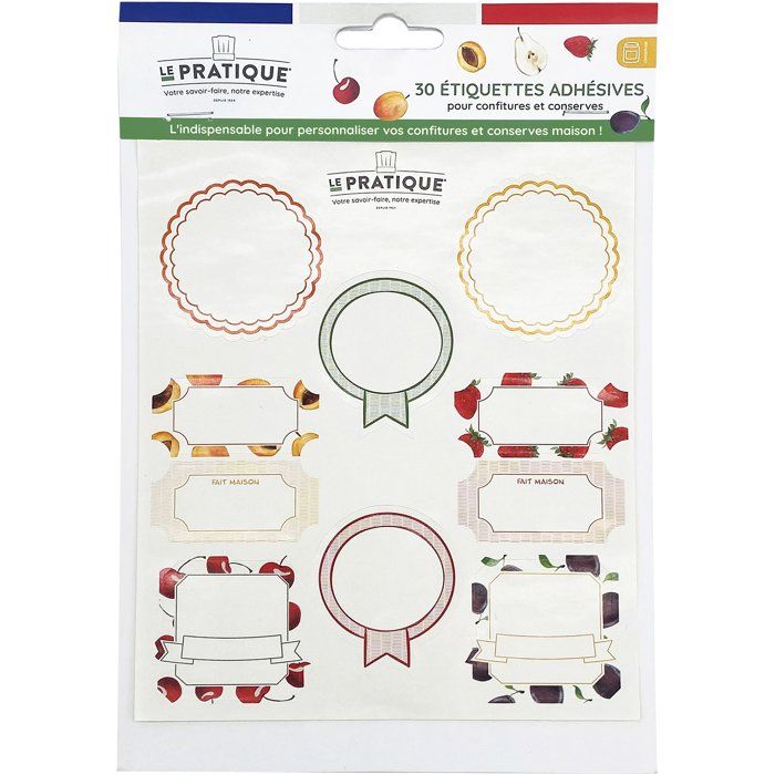 Lot de 30 étiquettes adhésive décor 10 modèles LE PRATQUE