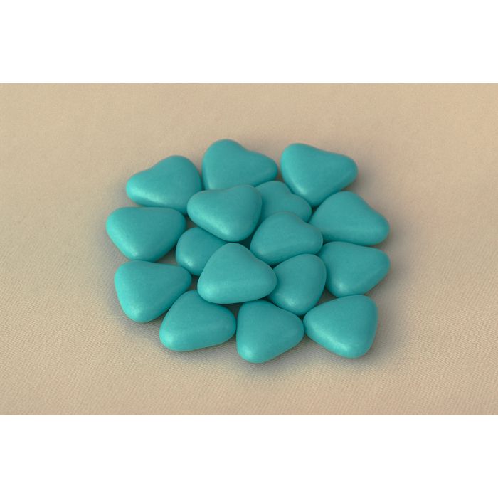 Dragées Petits Cœurs au Chocolat 250gr Turquoise