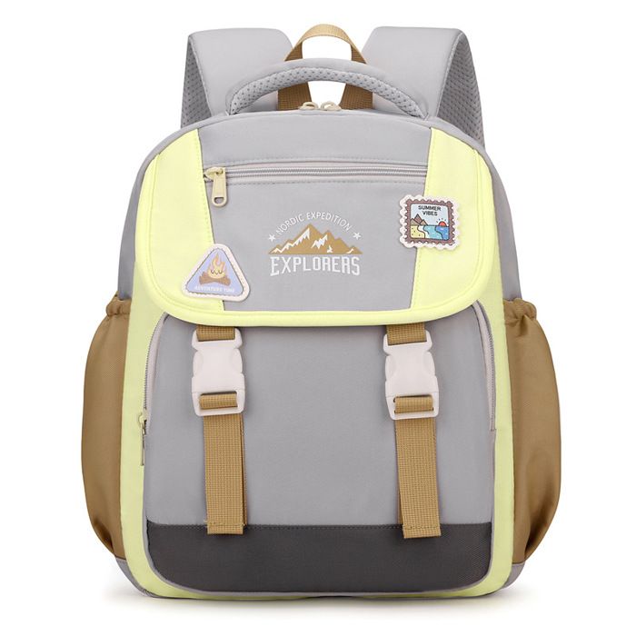 Sac à Dos Enfant Maternelle en Nylon - 28x12x34cm - Cartable Scolaire Léger pour Garçon et Fille - Jaune