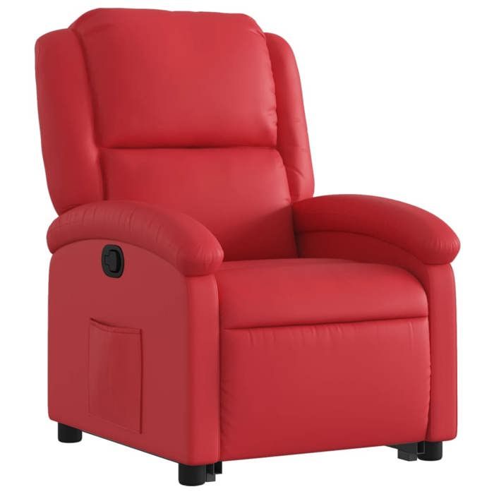 Fauteuil relax - Rouge - Fauteuil inclinable - maximale : 110 kg - Rouge Similicuir 71x86.5x99.5 cm F6751