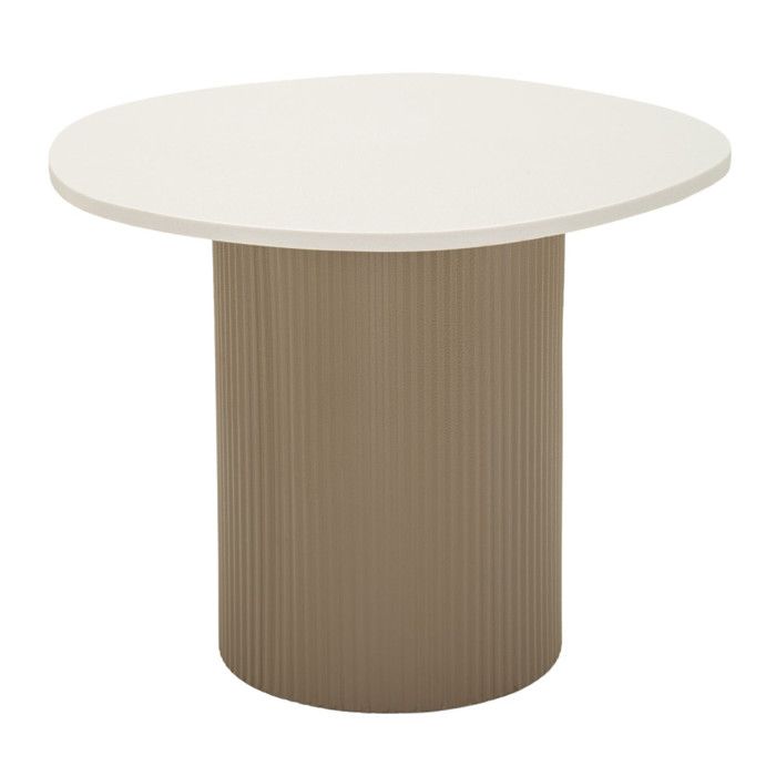 Table Basse Frankfurt 39cm Beige Foncé & Blanc