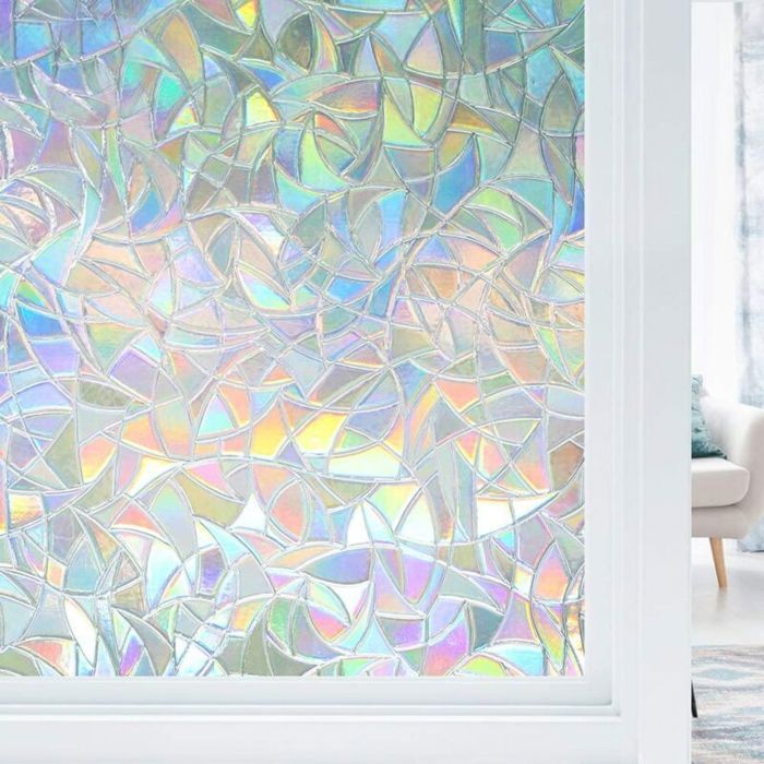 Film de fenêtre décoratif - Unbrand - Effet arc-en-ciel - Protection UV - 3D - Électrostatique - 45x200 cm