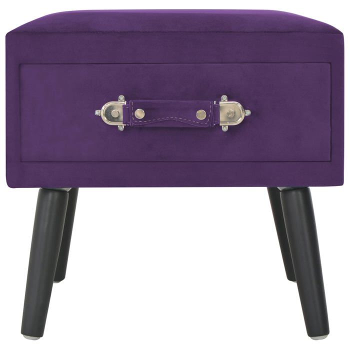 Table - Capacité totale 50 kg - Table de chevet - {1 pièce} - Cadre fiable - Violet foncé 40 x 35 x 40 cm Velours 45973