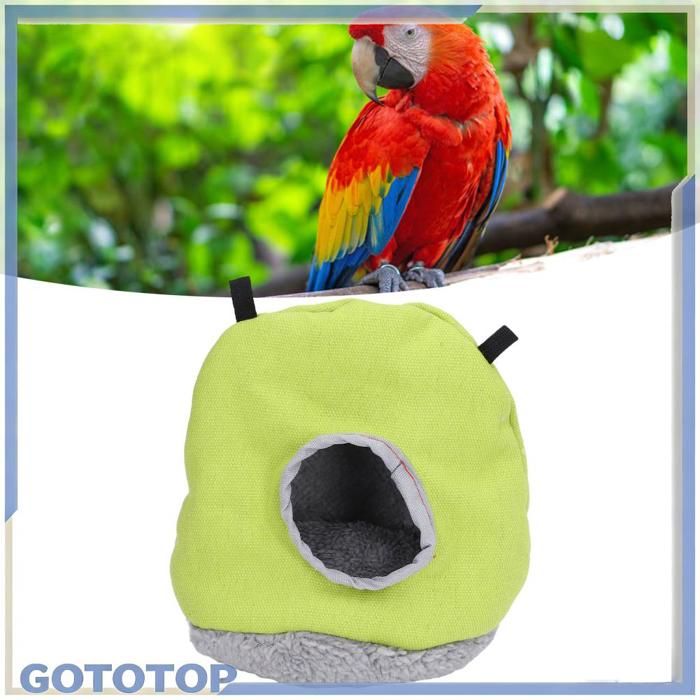 GOTOTOP maison pour perroquets Nichoir chaud en peluche douce de forme ronde permettant de gagner de animalerie kit Vert