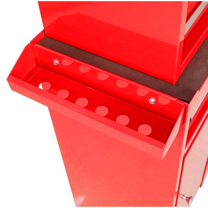 WOVREO servante datelier 5 tiroirs sur roulettes coffre supérieur amovible acier rouge 58 5 x 28 x 102 cm