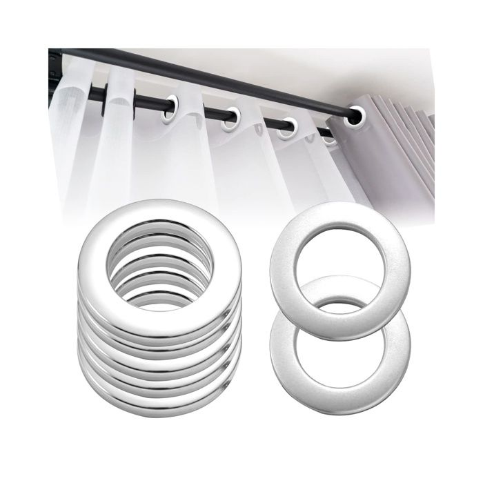 20 Pieces Oeillets Rideaux à Clipser Oeillet pour Rideaux  Détachable Anneaux à Œillets de Rideau Intérieur 3m An ANNEAU A RIDEAUX
