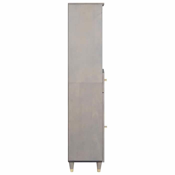 Meuble Rangement - HAOSHOP - Armoire de salle de bain avec tiroir Gris 38 x 33 x 160 cm&01_32253