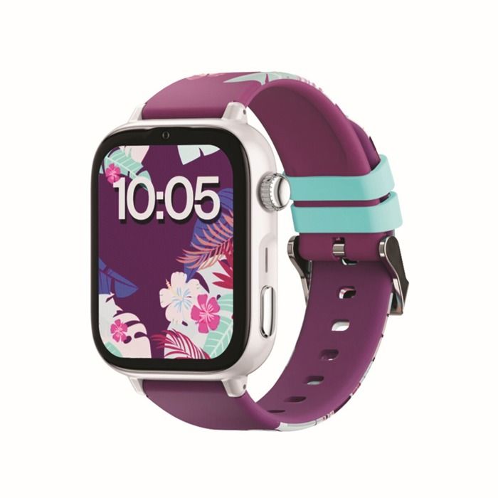 Montre connectée Savefamily enfant SaveWatch Plus 2 GPS 49 mm Boitier blanc avec bracelet silicone violet Maui