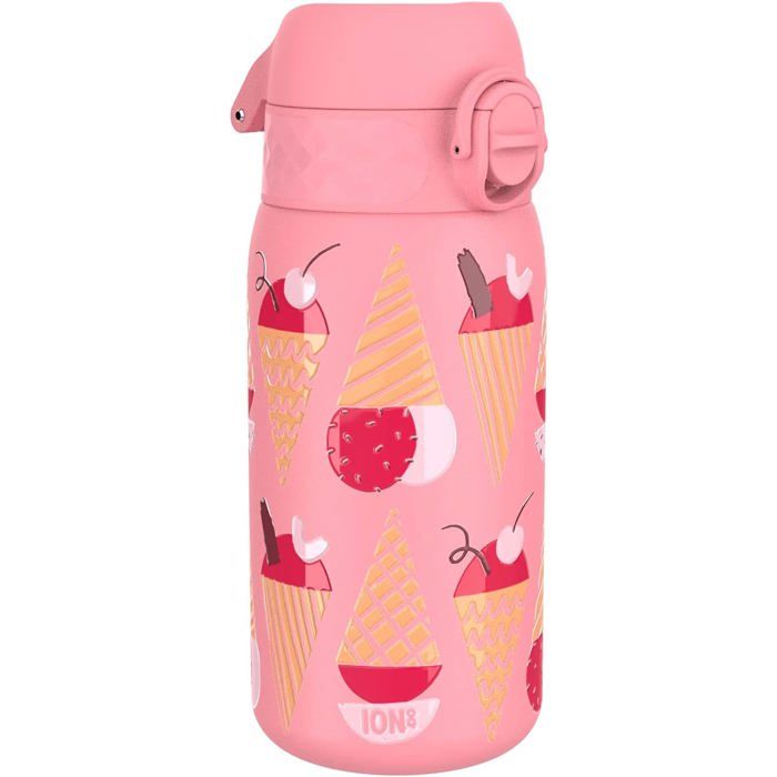 Gourde Enfant Inox Léger 400ml Non Isolé Anti-Fuite FacileÀOuvrir Verrouillage Sécurisé Lavable au Lave-Vaisselle