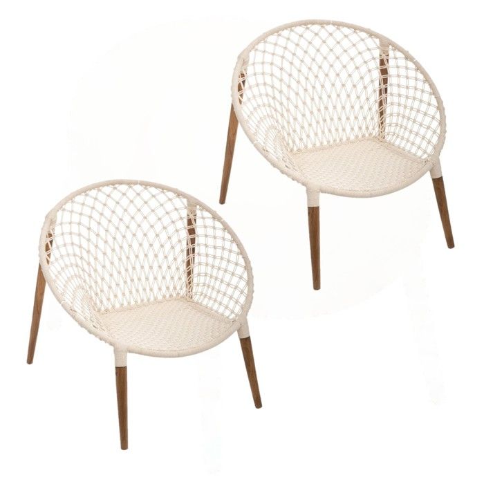 3 Fauteuils ethnique en fil Sauvage - vue 2