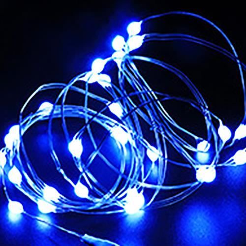 2M-6PCS-bleu-Guirlande lumineuse LED en fil de cuivre