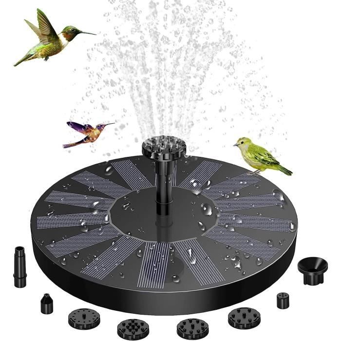 Fontaine Solaire Extérieur 4W - Pompe Flottante Avec 6 Buses Et LEDs, Pour Bassin, Jardin, Étang