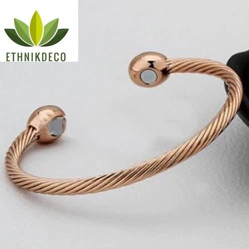 Bracelet Cuivre Homme Arthrose Bracelet Magnétique Jonc Cuivre