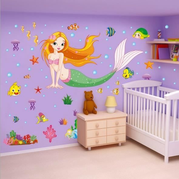 Home Decor Sticker Chambre D Enfant Sirene 590 Decor Decals Stickers Vinyl Art