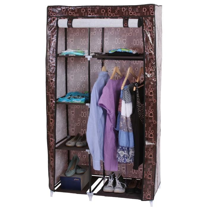 Armoire de rangement penderie de vêtement camping pliable en tissu 163