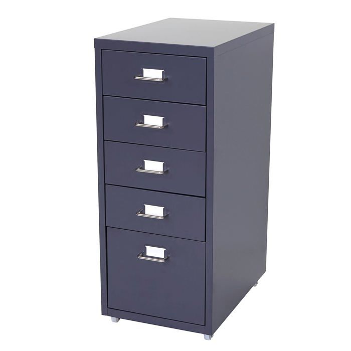 Caisson a tiroirs meuble de rangement bureau sur roulettes 69x28x41cm 5 tiroirs acier gris fonce 04_0004358 Caisson a tiroirs meuble de rangement bureau sur roulettes 69x28x41cm 5 tiroirs acier gris fonce 04_0004358