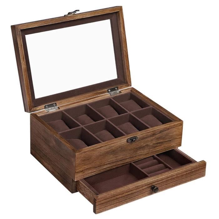 Mallette Porte-montres – 10 Emplacements – En Cuir écologique – Neuve Avec étiquettes