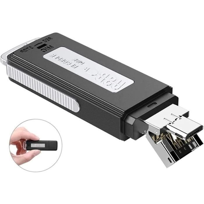 Enregistreur Vocal OTG Auvisio REC-220 8 Go – Clef USB 2-en-1 Avec Détection Vocale