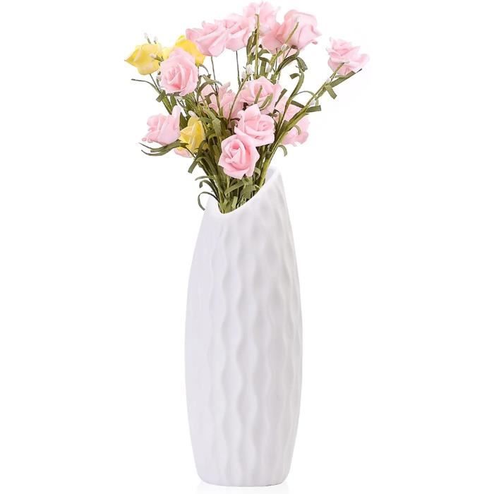 Vase Décoratif ASA Selection Art Déco En Faïence Blanche - H 40 Cm, Neuf