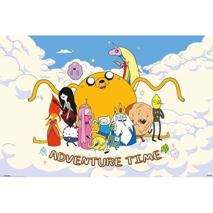 T-shirt Adventure Time (Temps Des Aventures) - Noir Unisexe - Taille S à 3XL - Coton - Neuf