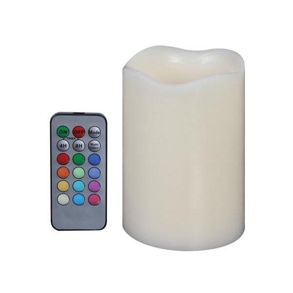 Star 067-11 Lot de 4 bougies à LED Effet cire Lumière vacillante Contrôle par télécommande Piles incluses Blanc 10 x 16 cm