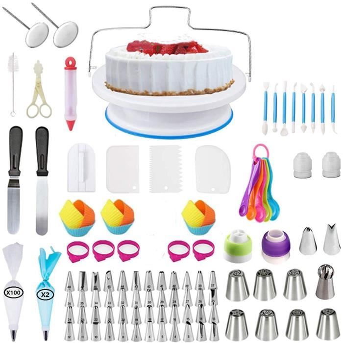 Plateau Tournant Gateaux, Décoration Professionnel Ustensiles Kit Pour Décorer Le Gâteau Layer Cake, Outils De Pâtisserie