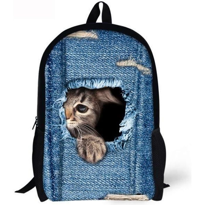 3d Animal Imprimer Chat Chien Sac A Dos Ecole Sacs A Bandouliere College Student B Bleu C0ebc0 Cdiscount