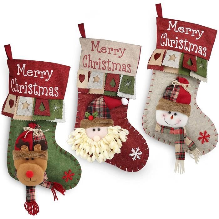 Botte De Noel Chaussette De Noël Personnalisée Avec Prénom - Rouge - Renne Ou Père Noël - Bottes De Noël à Personnaliser - France Chaussette Pere Noel