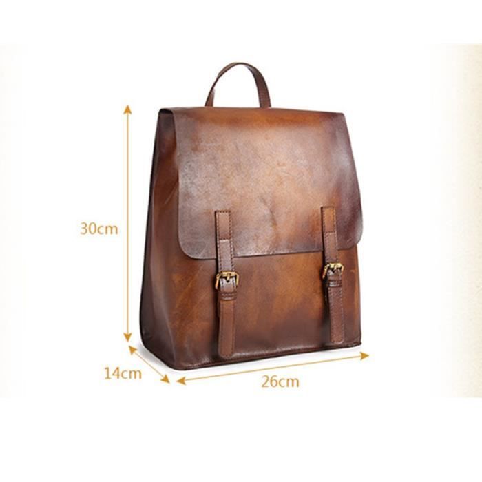 Aequeen Sac A Dos Cuir Vintage Epaules Cartable Rivet Fourre Tout Poche Ecole Femme Achat Vente Sac A Dos 7793120397695 Cdiscount
