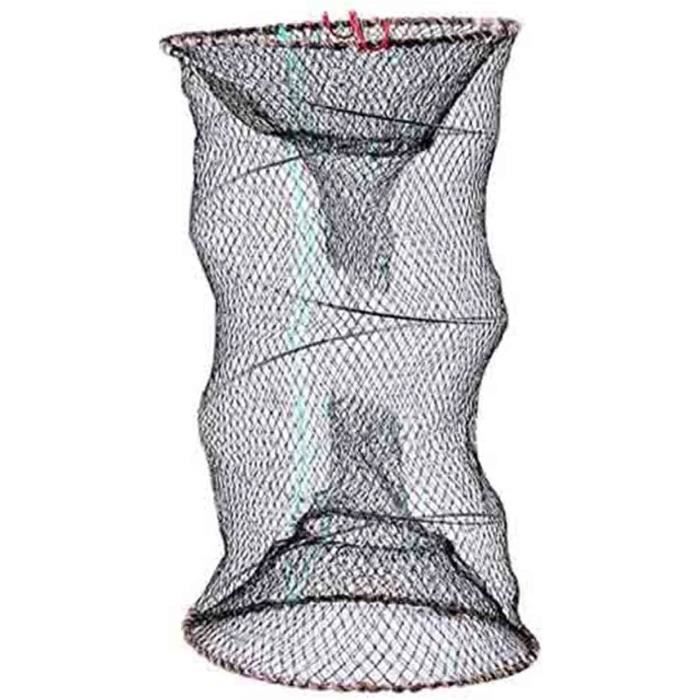 Filet De Pêche Pliable 99 Cm Diamètre – Double Ligne, Ouverture à Nœud Pour Libération Poisson – Pour Pont, Jetée, Crevettes, Crabes