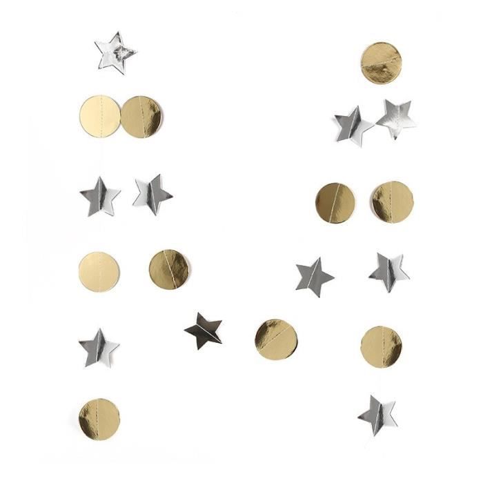 Décorations 40e Anniversaire Or - Guirlandes Étoiles Et Points Scintillants Avec Numéro 40 Pour Fête