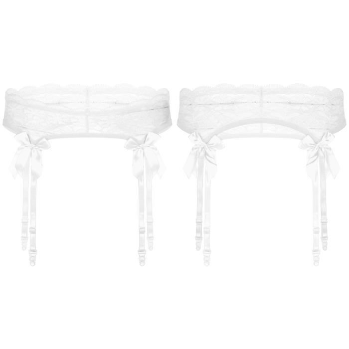 Mini Jupe Homme IBAKOM Mini Jupe Sissy En Tulle Avec Porte-Jarretelles - Dentelle Florale Pour Homme - Taille Élastique Cosplay Jupe Transparente
