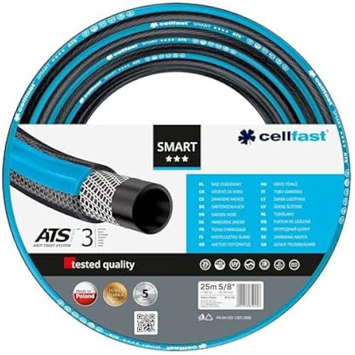Cellfast SMART ATSV™ Tuinslang – 50 Meter, Flexibel En 3-laags, Met Anti-klittechniek, Geschikt Voor Elke Tuin