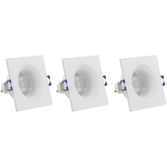 Lot de 3 SYLSPOT BLANC IP20 avec lampe GU10 345LM 4000K main image 0