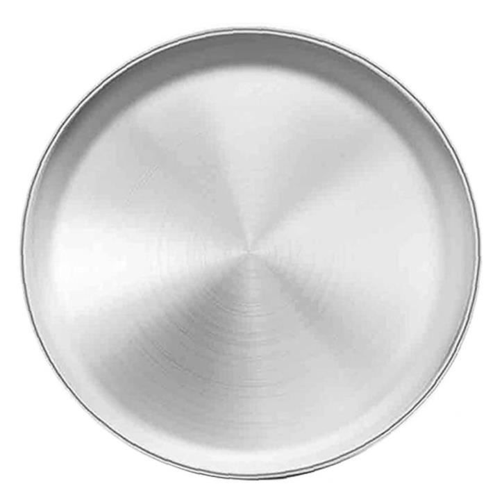 QUARKZMAN 6Pcs Assiettes Acier Inoxydable, Set 3 Tailles Assiettes