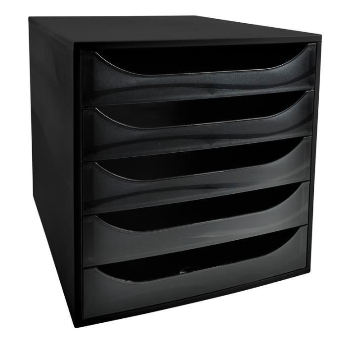 Caisson 5 tiroirs - EXACOMPTA - ECOBlack - Noir - Meuble de bureau - 5 tiroirs Caisson 5 tiroirs - EXACOMPTA - ECOBlack - Noir - Meuble de bureau - 5 tiroirs