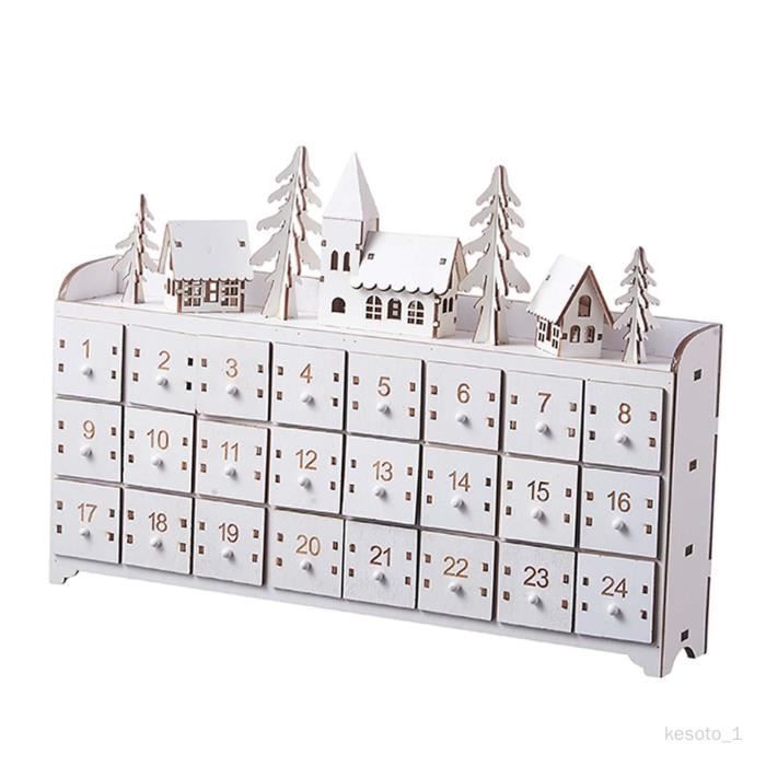 CALENDRIER DE COMPTE à rebours de Noël, calendrier de Noël en bois, EUR