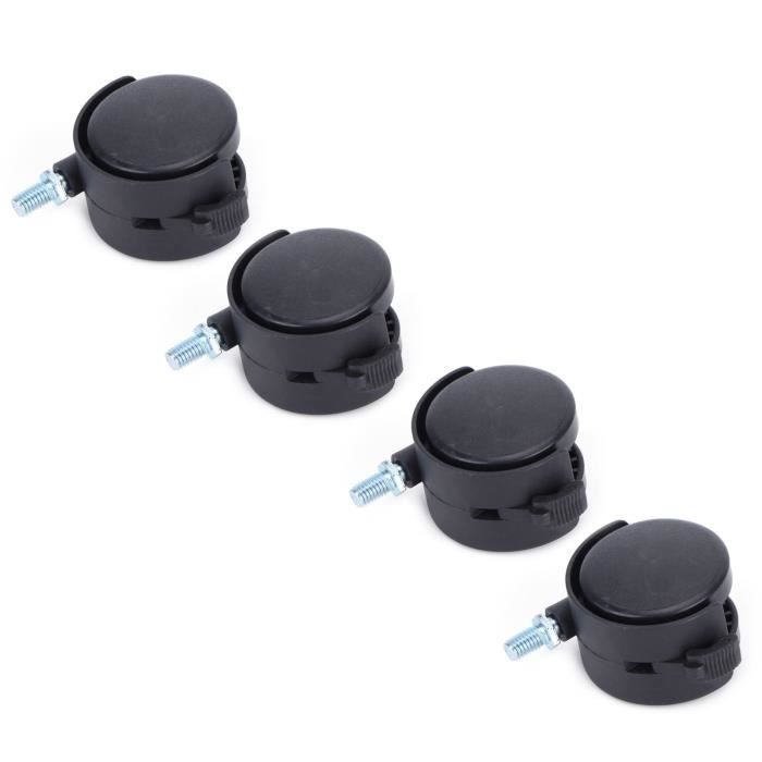 Roulettes - GOTOTOP - Lot de 4 - Silencieuses - Pivotantes 360° - Avec frein