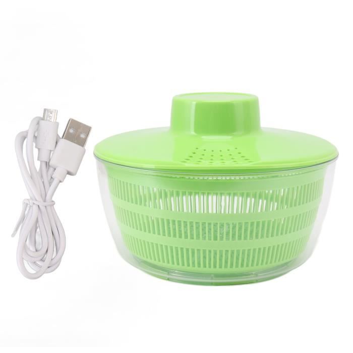 Lave-linge pour légumes, 4 L, grande capacité, essoreuse à salade électrique USB, nettoyeur et séchoir à salade compact automatique pour la cuisine de la maison (bleu