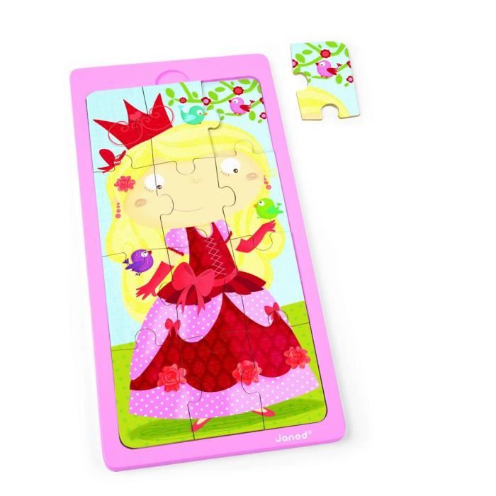 Puzzle en bois Princesse Jessica - JANOD - 12 pièces - Pour enfants de 2  ans et plus