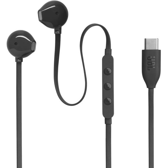 Ecouteurs filaires JBL Tune 305C - USB-C - Prise en charge Hi-Res - Noir