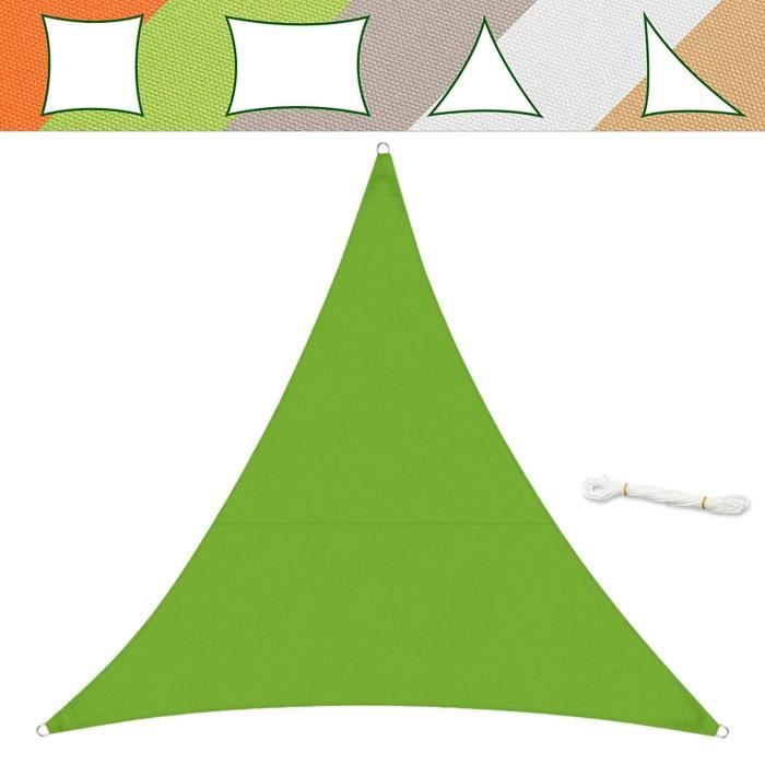 Voile D'ombrage Rectangulaire Verte 190 G/m² - Protection UV 95%+ - Pour Terrasse, Piscine, Abri Auto