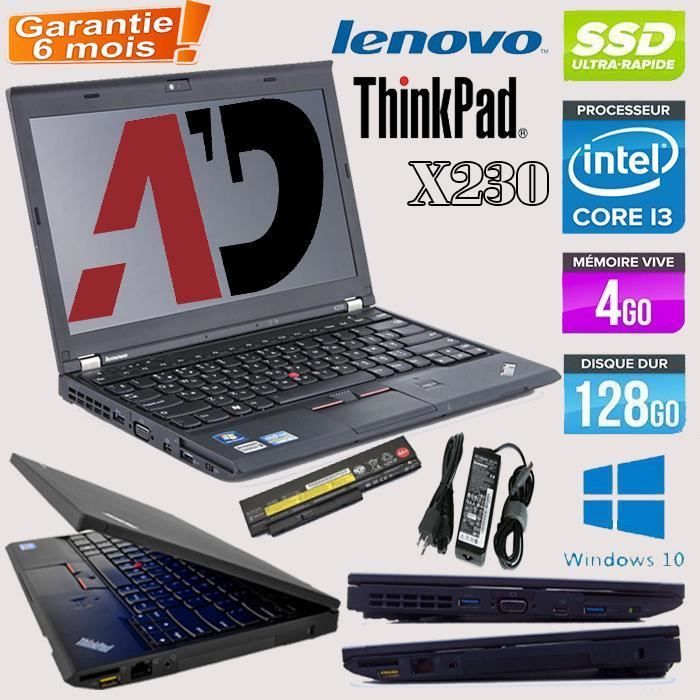 Ordinateur Portable - Lenovo - ThinkPad X230 - Intel Core i3 - 4 Go RAM - 128 Go SSD - Lenovo