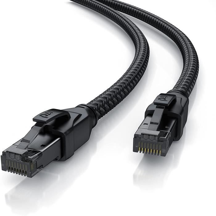 3m Câble réseau plat Cat 8.1 RJ45, Câble Ethernet Cat 8 LAN