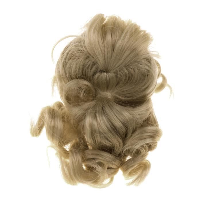 Perruque Longue Pour Poupée - Cheveux Brun Doré, Tour De Tête 15-17cm, Neuve